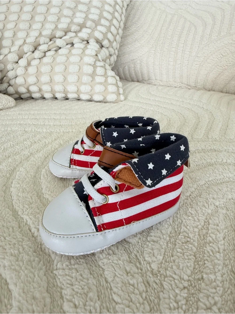 Patriotic Stars & Stripes BABY Shoes - NEW - size 0-6 M